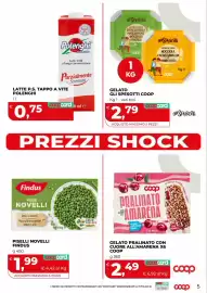 Volantino Coop Pagina 5: Gelato gli Spesotti Coop €2,79, Piselli Novelli Findus €1,99