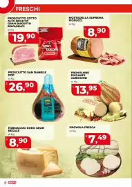 Volantino Coop Pagina 8: Prosciutto cotto alta qualità Gran biscotto Rovagnati €19,90, Provolone Piccante Auricchio €13,95
