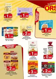 Volantino Orsini Market Pagina 2: Kellogg's Coco Pops Barchette - Risetti €2,69, Mulino Bianco Pane Bianco €0,89