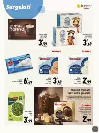 Volantino Conad Tuday Pagina 11: Burger di Merluzzo CONAD €2,99, Piselli Novelli Findus €3,99