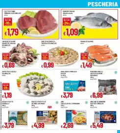 Volantino Famila Superstore Pagina 9: Frosta 12 polpette di salmone con spinaci €4,99, Filetto di tonno pinnagialla €1,79