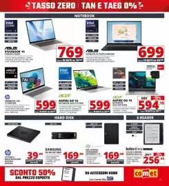 Volantino Comet Pagina 11: Samsung SSD 1TB €169,90, HP Lettore e Masterizzatore Esterno €39,99