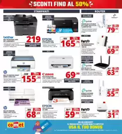Volantino Comet Pagina 14: EPSON MULTIFUNZIONE XP-2200 €59,99, Brother MULTIFUNZIONE LASER MFCL2800DWRE1 €219,00