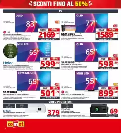 Volantino Comet Pagina 20: SAMSUNG QLED TV 65" 4K QE65Q6FAAUXZT €598,50, LG MINI LED TV 55" €899,50