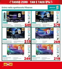 Volantino Comet Pagina 36: Hisense Smart TV 43" 4K €269,00, Hisense 55U7S PRO €649,00