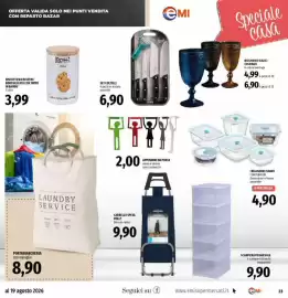 Volantino Emi Supermercati Pagina 23: SET COLTELLI €6,90, CARRELLO SPESA ROLLY blu con ruote €9,90