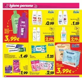 Volantino Iper Super Conveniente Pagina 20: Ren Pannolini €3,99, Foxy Carta igienica Bouquet/Seta maxi €2,59