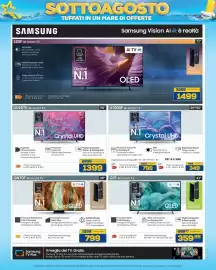 Volantino Euronics Pagina 4: Crystal UHD €1.399,00, QN70F 4K Smart TV €799,00