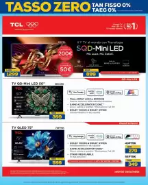 Volantino Euronics Pagina 41: TV QLED 75" TCL €599,00, 43P79K / 55P79K €279,00