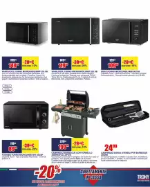 Volantino Trony Pagina 12: TOSHIBA FORNO MICROONDE MW AG23P €89,90, CAMPINGAZ BARBECUE CON FORNELLO 3SERIES/CL/LSP/DA €199,90