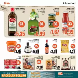 Volantino Famila Pagina 12: Pizzone Bud Spencer con Salsiccia e Fagioli €3,28, Birra Bud Spencer €2,79