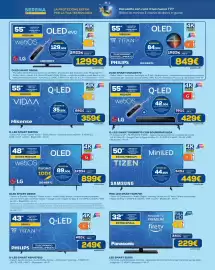 Volantino Euronics Pagina 9: OLED SMART 55OLED770 PHILIPS €849,00, Q-LED SMART 55E79Q Hisense €359,00