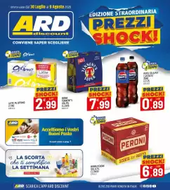 Volantino Ard Discount Pagina 1: Birra Peroni €6,89, Birra Tennent's Super €7,99