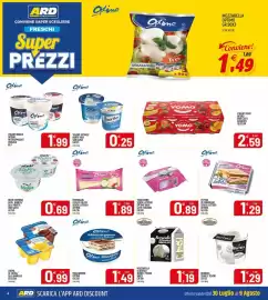 Volantino Ard Discount Pagina 4: Formaggio a pasta filata senza lattosio Optimo €1,89, Stracchino senza lattosio Optimo €0,89