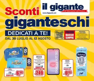 Volantino Il Gigante Pagina 1: Latte UHT Arborea parzialmente scremato €0,85, Tonno ÀS DO MAR €6,99