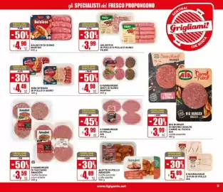 Volantino Il Gigante Pagina 9: 4 HAMBURGER DI TACCHINO AMADORI €3,59, Alette di pollo Amadori €4,89