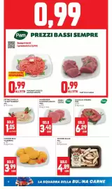 Volantino Pam Pagina 4: Hamburger di bovino adulto Pam €3,40, SalsICCIA VERZINO Pam €6,29