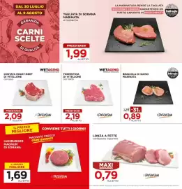 Volantino Alì Supermercati Pagina 8: FIorentina di Vitellone con filetto WETAGING €2,19, Hamburger Magnum di Sorana €1,69