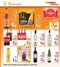 Volantino Conad Superstore Pagina 18: Vino Frizzante CONAD €2,95, Coca-Cola classica, zero €3,29