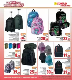 Volantino Conad Superstore Pagina 26: ZAINO, BUSTINA ISCHOOLPACK SEVEN €39,00, ZAINO, TROLLEY, BUSTINA MINECRAFT €22,50