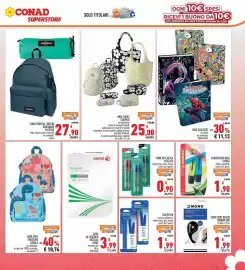 Volantino Conad Superstore Pagina 27: LINEA FLORES COOLPACK €25,00, Penne in plastica riciclata €0,90