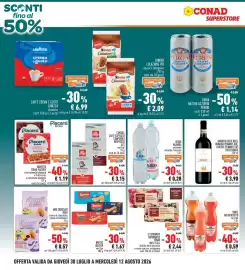 Volantino Conad Superstore Pagina 4: Bibite San Benedetto €0,59, Acqua Valmora minerale naturale, frizzante €0,28