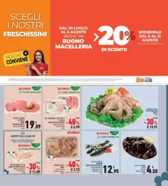 Volantino Conad Superstore Pagina 9: POLPO ARRICCIATO FRESCO €19,91, Branzino CONAD Percorso Qualità €12,90