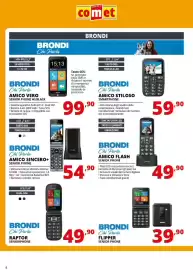 Volantino Comet Pagina 6: BRONDI FLIPPER SENIOR PHONE €39,90, BRONDI AMICO FLASH SENIOR PHONE €49,90