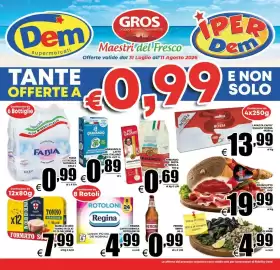 Volantino DEM Pagina 1: PERONI BIRRA €0,99, Prosciutto Toscano DOP €19,99