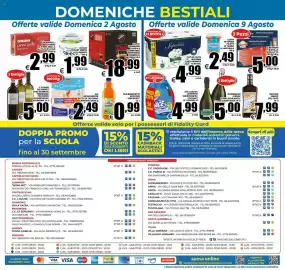 Volantino DEM Pagina 20: San Benedetto Succoso €0,99, Borgomori Jubilee Blanc de Blancs/Cuvee' Rose' €5,00