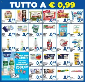 Volantino DEM Pagina 4: MULLER KEFIR €0,99, CENTRALE DEL LATTE DI ROMA Panna Cotta al Cioccolato €0,99