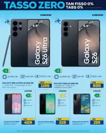 Volantino Euronics Bruno Pagina 10: SAMSUNG GALAXY S26 ULTRA €1.199,00, SAMSUNG GALAXY A26 5G 128GB €219,00