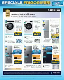 Volantino Euronics Bruno Pagina 34: Frigorifero Side by Side Air-Space AI €1.299,99, Lavatrice 1.400 giri Serie 3000 €399,99