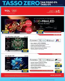 Volantino Euronics Bruno Pagina 42: TCL TV QLED 75" TCL €599,00, TCL TV QD-Mini LED 50" €399,00