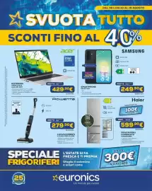 Volantino Euronics Pagina 1: Acer Aspire Lite 15 €429,90, Rowenta LAVAPAVIMENTI X-CLEAN 5 PRO GZ-5436 €279,90
