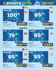 Volantino Euronics Pagina 10: SAMSUNG SMART TV 4K €1.099,00, TCL QLED 85" €899,90