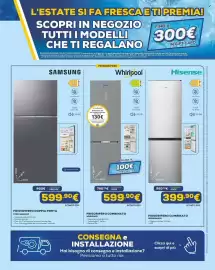 Volantino Euronics Pagina 19: Whirlpool FRIGORIFERO COMBINATO €599,90, SAMSUNG FRIGORIFERO DOPPIA PORTA €599,90