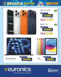 Volantino Euronics Pagina 24: Nuovo MacBook Air €1.249,00, IPad 11" 256 GB Wi-Fi €589,00