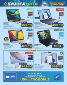 Volantino Euronics Pagina 8: ASUS VIVOBOK €429,90, Lenovo ALL IN ONE IDEA CENTRE 27ILL11 €849,90