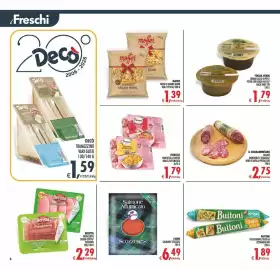 Volantino Gourmet Déco Pagina 6: FJORD Salmone Scozzese €6,49, Fiorucci Pancetta a cubetti dolce/affumicata €1,79