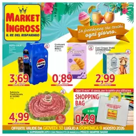 Volantino Market Ingross Pagina 1: Salsiccia Tradizionale di SUINO €4,99, Coni Cinque Stelle SAMMONTANA €2,99