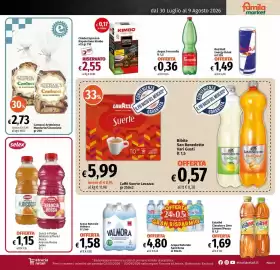 Volantino Famila Market Pagina 13: Succo e Polpa Arancia Rossa Selex €1,15, Acqua Naturale Sant'Anna €4,80