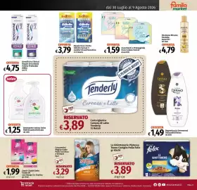 Volantino Famila Market Pagina 21: Assorbenti o Proteggislip Puro Cotone Vivicot €1,59, Detergente Intimo Selex €1,25