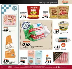 Volantino Famila Market Pagina 8: Gnocchetti Classici di Patate Rana €1,99, Sfogliagrezza Ripiena Rana €2,59