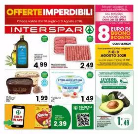 Volantino Interspar Pagina 1: PHILADELPHIA Light €1,49, Gelati Carte D'Or €1,99