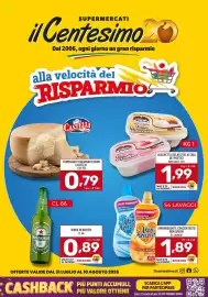 Volantino Il Centesimo Pagina 1: Formaggio stagionato gran Castelli €0,79, Gelato Gelateria dei Portici €1,99