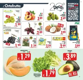 Volantino Deco Supermercati Pagina 13: CORA UVA NERA €1,99, UVA BIANCA VARIETÀ VITTORIA €1,99