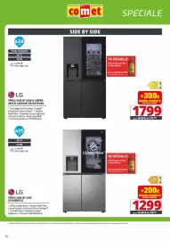 Volantino Comet Pagina 10: LG FRIGO SIDE BY SIDE €1.299,00, FRIGO SIDE BY SIDE A LIBERA INSTALLAZIONE GSXE91EVAD €1.799,00