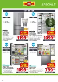 Volantino Comet Pagina 12: Hisense FRIGO 4 PORTE A LIBERA INSTALLAZIONE SIDE BY SIDE RQ758N4SWFE €1.099,99