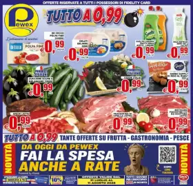 Volantino Pewex Pagina 1: Garbo Suppli' di Riso al Ragu' €0,99, BISTECHE PIACENTINE C/O B/A SCOTTONA €0,99